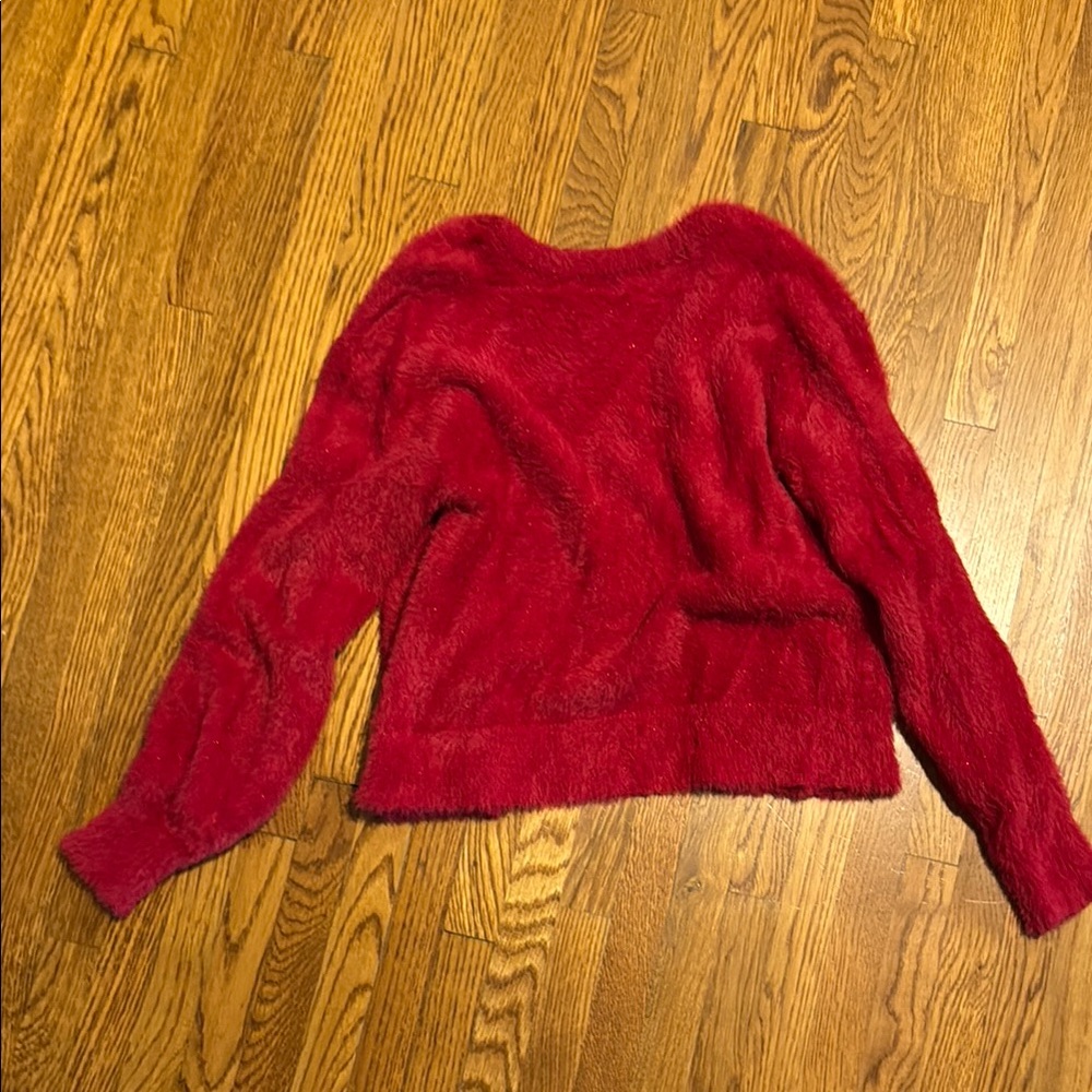 Cat & Jack Red Cardigan Sweater V-Neck - Picture 4 of 4